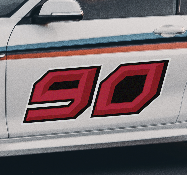 Tilpasses race bil nummer motorcykel mærkat - TenStickers