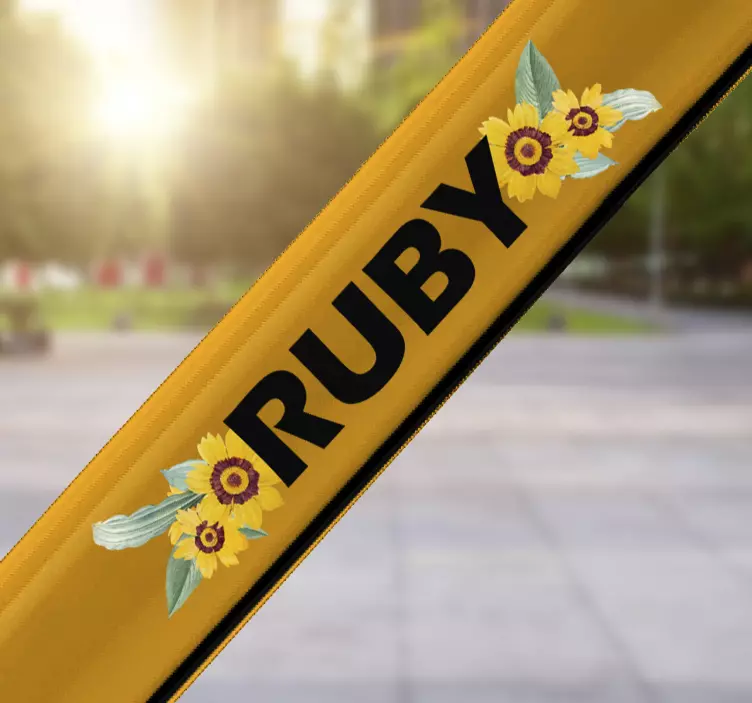 Tilpasset solsikke klistermærke til cykel - TenStickers