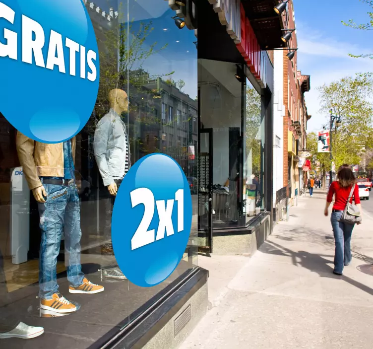 Tilpasset blå cirkulær vinduesklistermærke - TenStickers