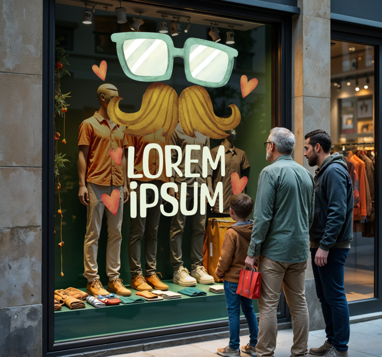 Tilpasset fars dag tekst butiksvinduer klistermærke - TenStickers