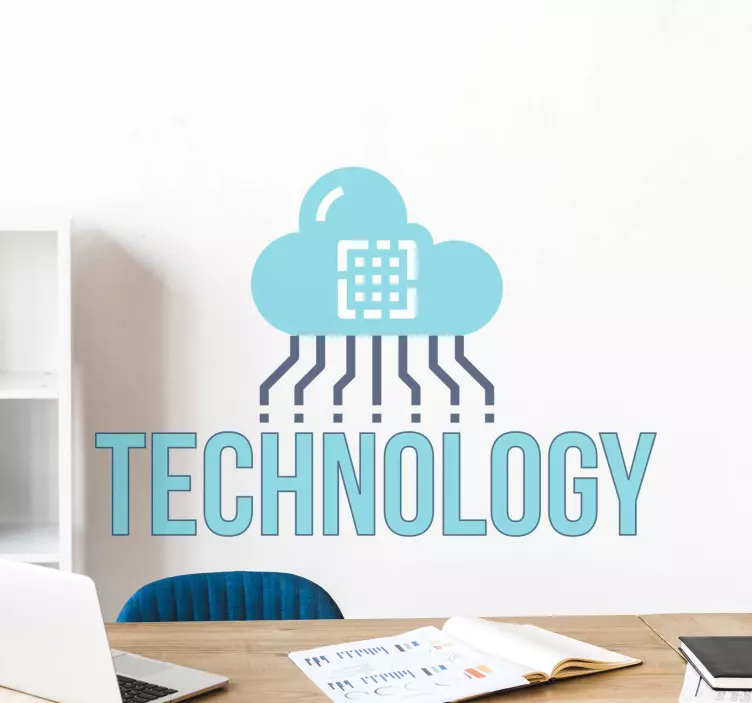 Tilsluttet teknologi hjemmekontor klistermærke - TenStickers