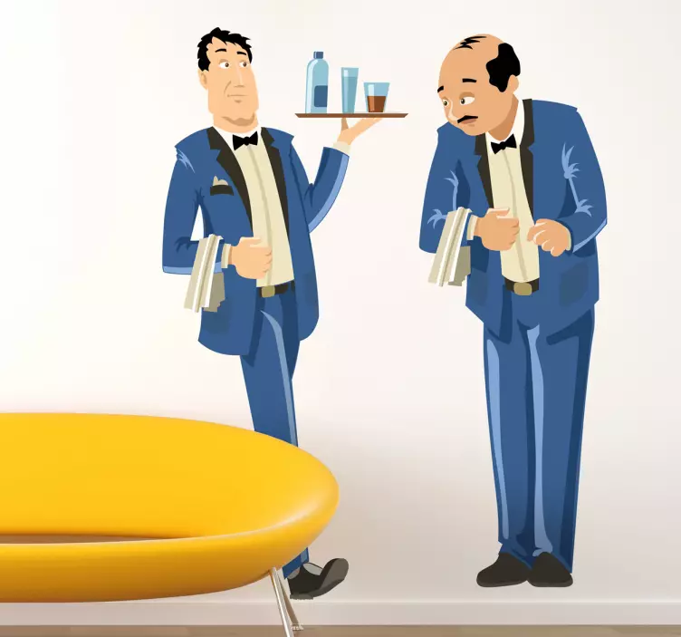 Tjenere i blå uniformer klistermærke - TenStickers