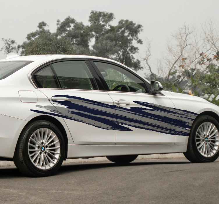 Tofarvet brish design sæt klistermærke til bil - TenStickers