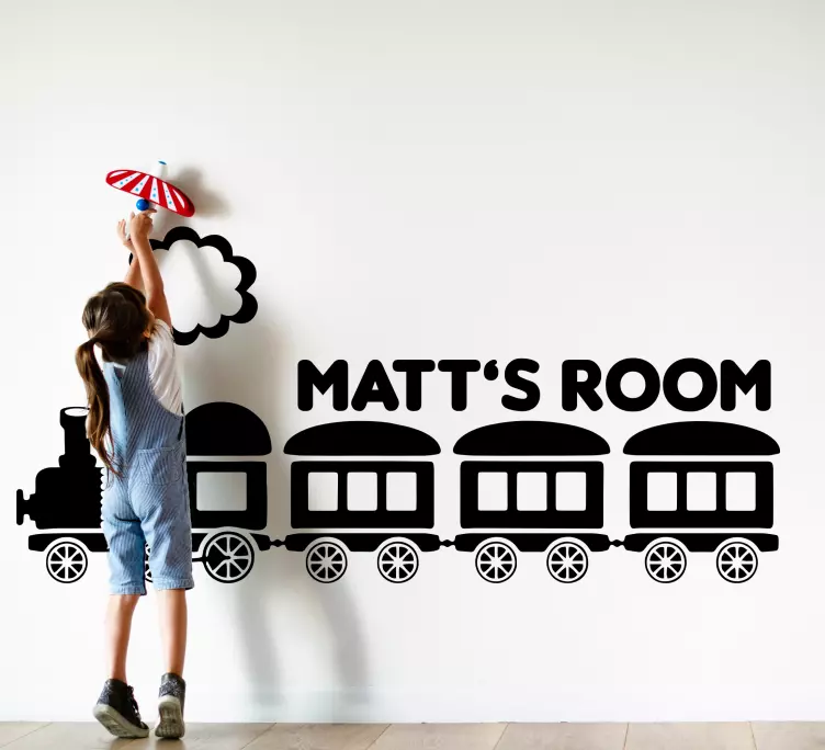 Tog monocolor med navn personlig klistermærke - TenStickers