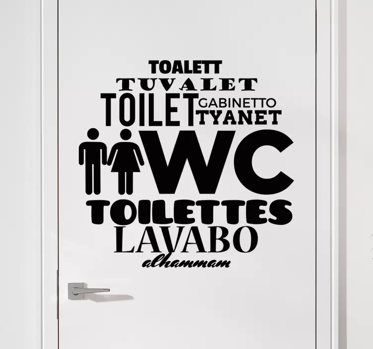 Toilet klistermærke WC sprog - TenStickers