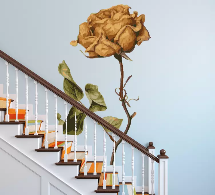 Tørret farvet rose blomstermærkat - TenStickers