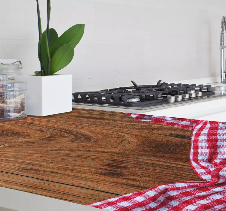 Klistermærke af træ-duge mønster - TenStickers