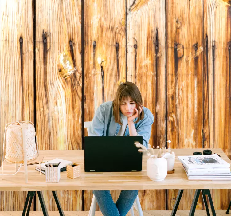 Træpanel baggrund wallsticker dyr - TenStickers