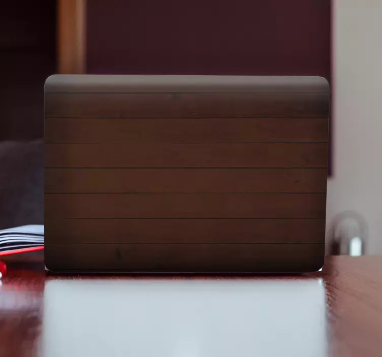 Træpladeoverflade klistermærke til bærbar - TenStickers