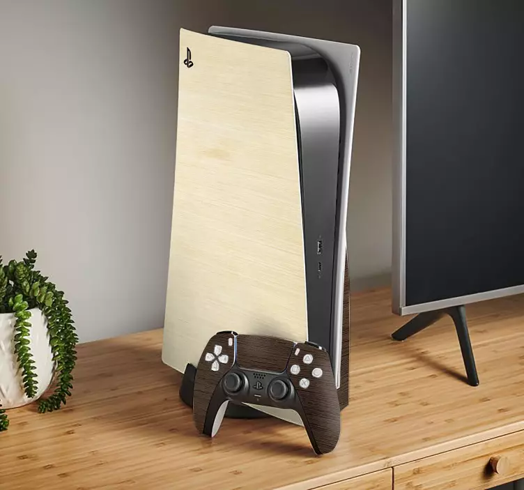 Trætekstur ps5 skin - TenStickers