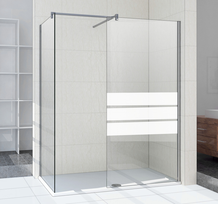 Tre monokolfarvede striber brusebadskærm - TenStickers