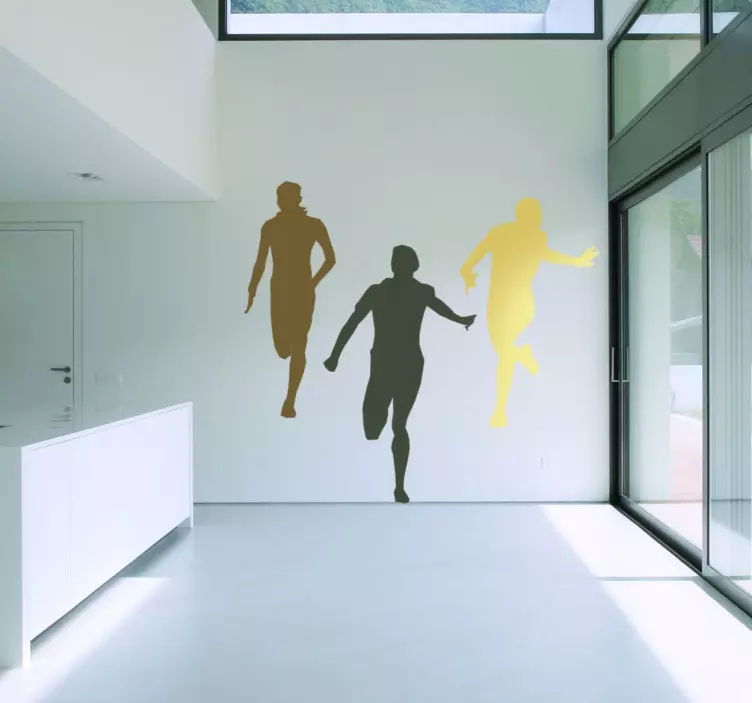 Tre løbere klistermærke - TenStickers