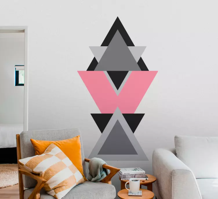 Trekanter abstrakt kunst væg kunst klistermærke - TenStickers