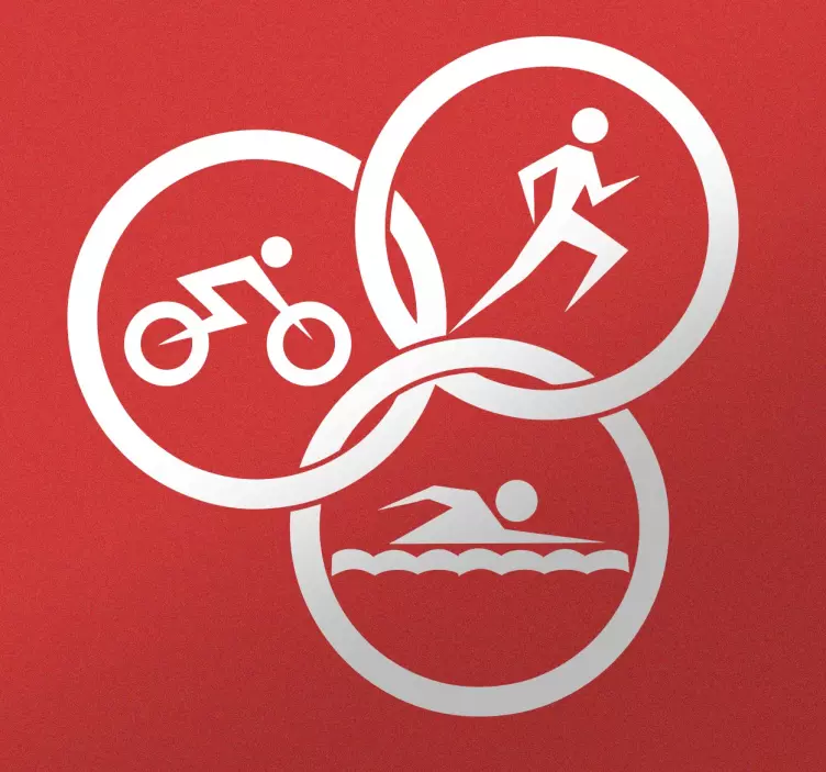 Triathlon ikoner sports klistermærke - TenStickers