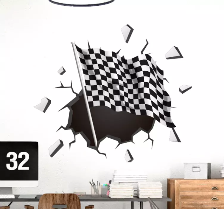 Racing målflag wallsticker - TenStickers