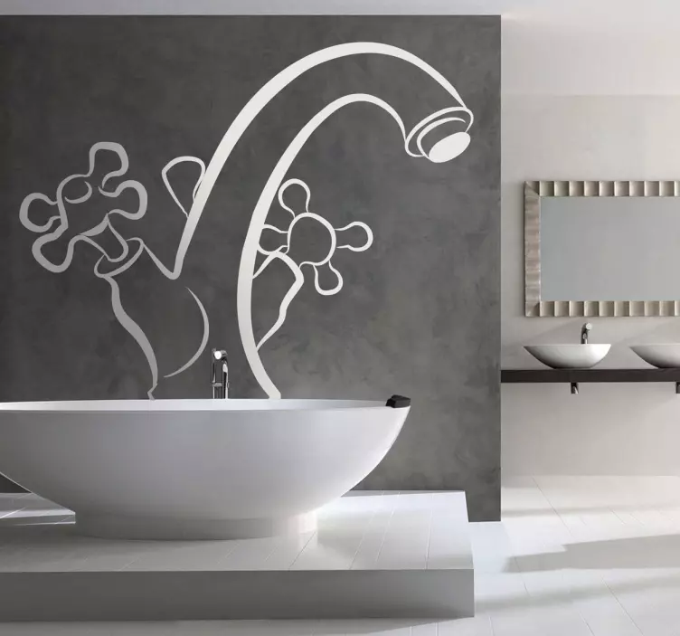 Tryk på badeværelse klistermærke - TenStickers