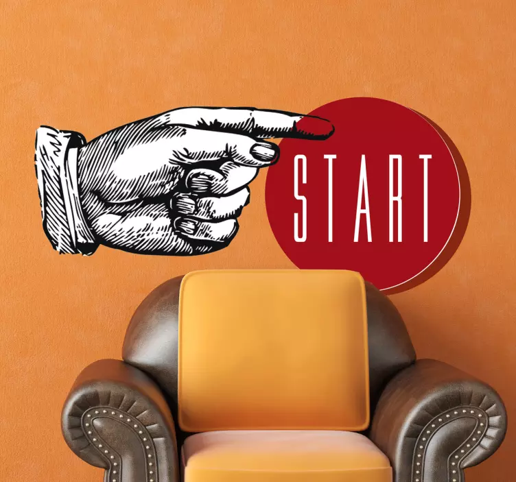 Tryk på starttegn klistermærke - TenStickers