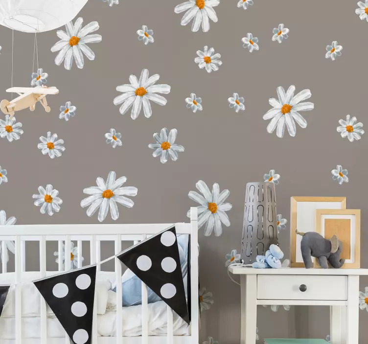Tusindfryd blomstermønster wallsticker dyr - TenStickers