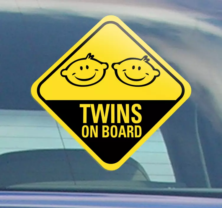 Twins baby bil sticker - TenStickers