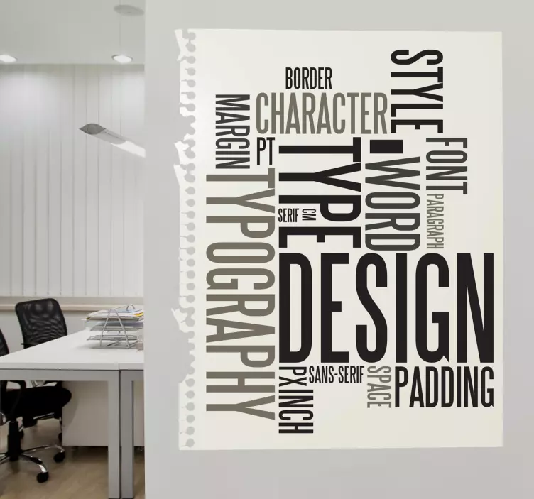Typografi tekst wallsticker - TenStickers