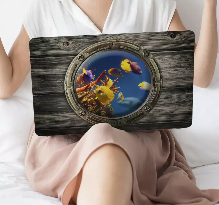 Udsigt til undervandsfisk klistermærke til bærbar - TenStickers