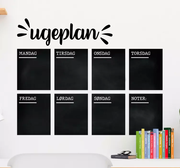 Ugentlig planlægning stue væg indretning - TenStickers