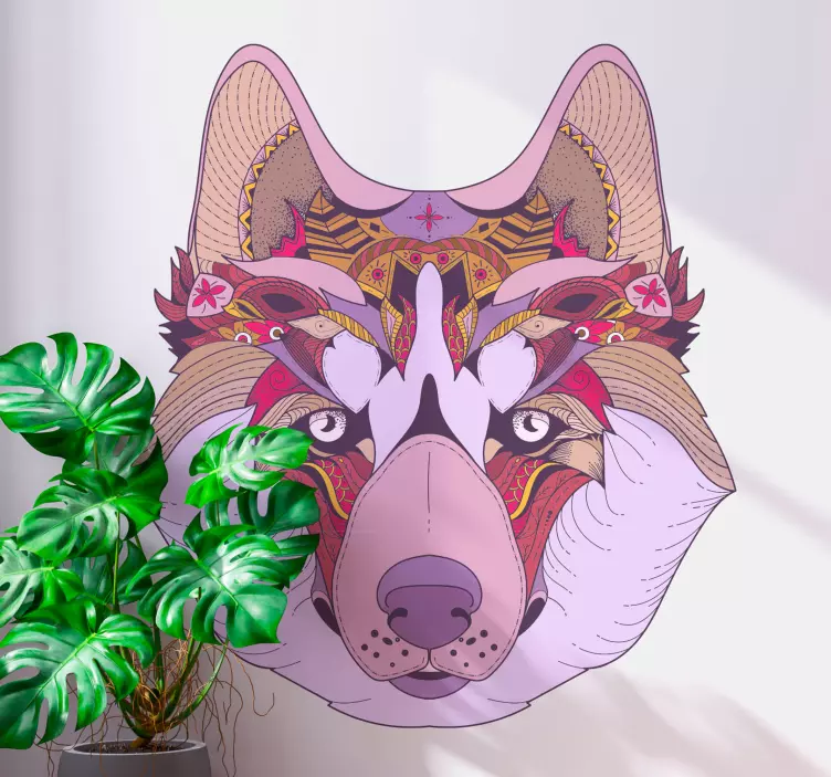 Ulv, tegning, kunstnerisk, vilde dyr, mærkat - TenStickers