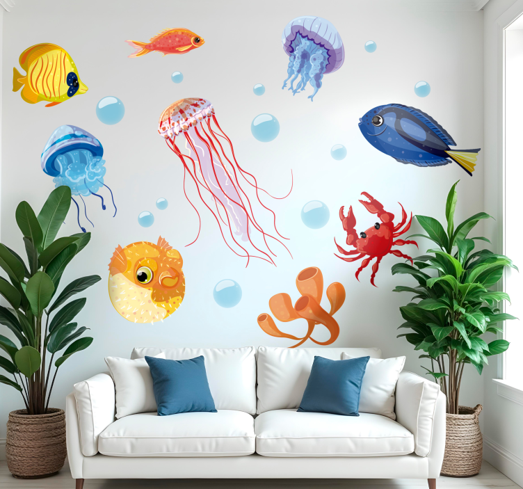 Undervands motiv wallsticker - TenStickers