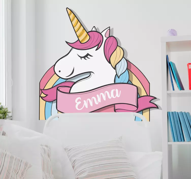 Unicorn tilpasses vægklistermærke - TenStickers