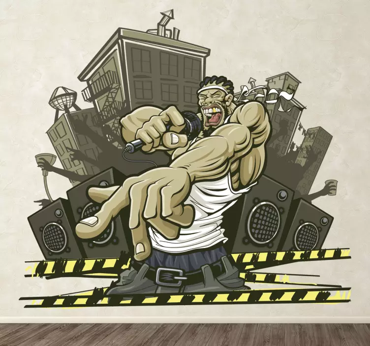 Urban rapper graffiti væg klistermærke - TenStickers