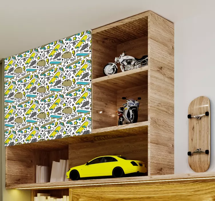 Urban skate mønster folie til møbler - TenStickers