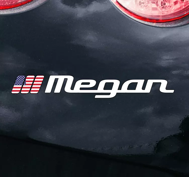 USA flag og brugerdefineret navn klistermærke - TenStickers