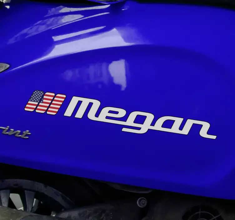 Amerikansk flag og brugerdefineret navneskilt - TenStickers