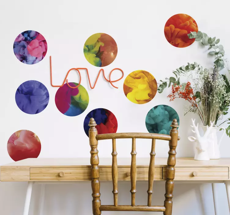 Væg decal farvet røg - TenStickers