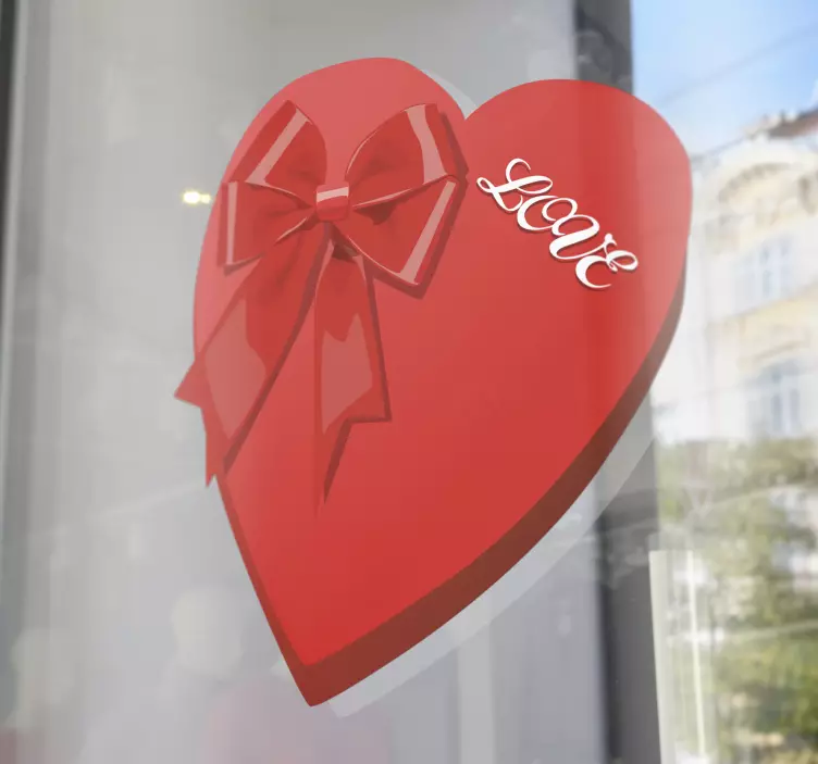 Valentines kasse hjerte klistermærke - TenStickers