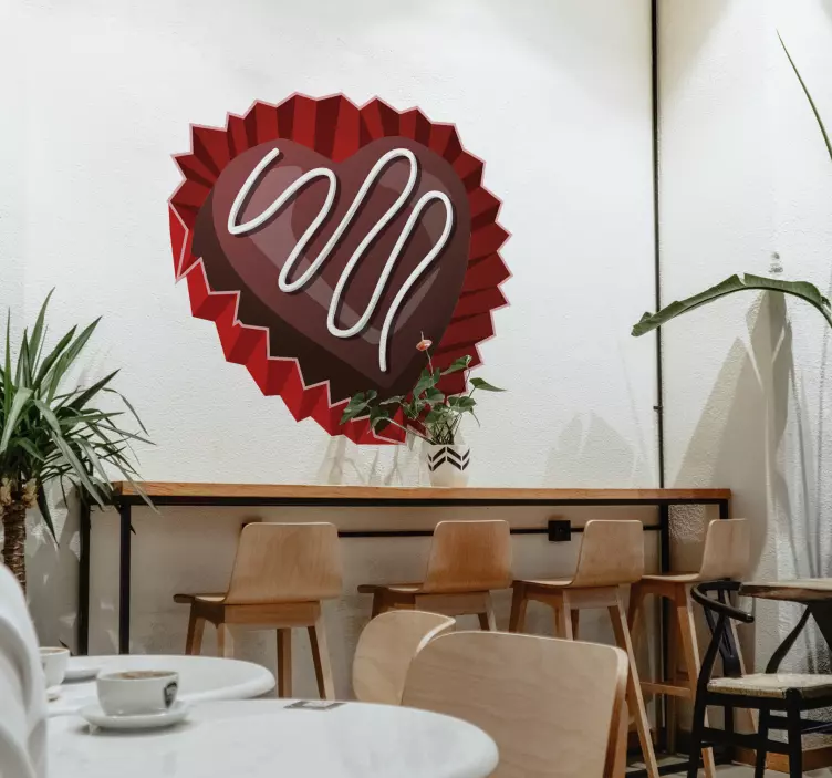 Valentinsdag chokolade hjerte væg klistermærke - TenStickers