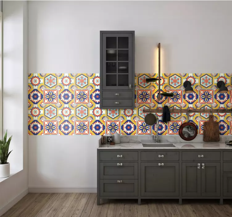 Hot farver flise vinyl klistermærke - TenStickers