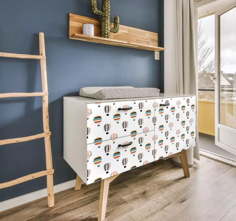 Varmluftballonmønster selvklæbende folie til møbler - TenStickers