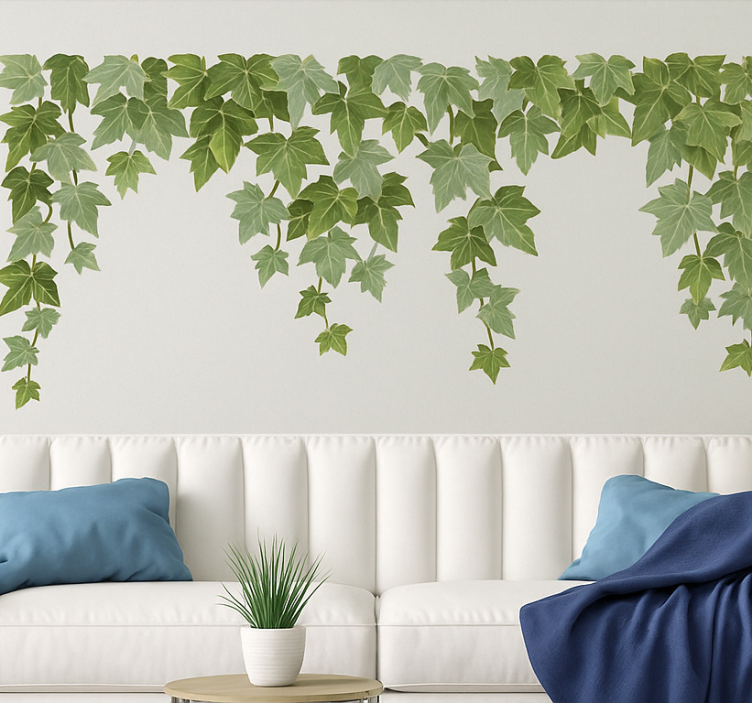 Vedbendplante falder ned fra loftet stue wallsticker - TenStickers