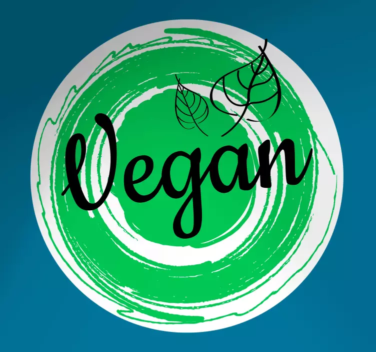 Veganer med mærkat med bladværksted - TenStickers