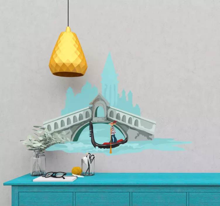 Venetiansk gondolscene wallsticker dyr - TenStickers