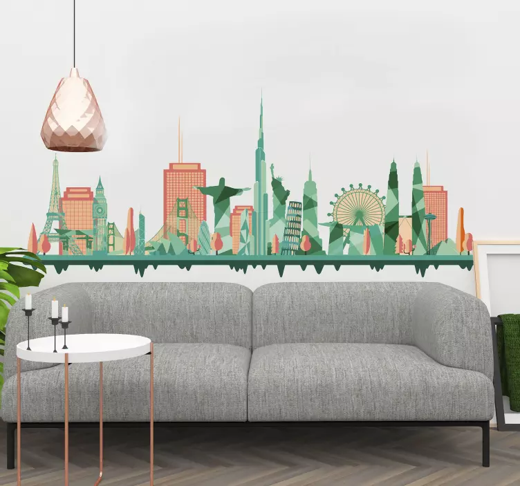 Klistermærke fra verdens vartegn skyline - TenStickers