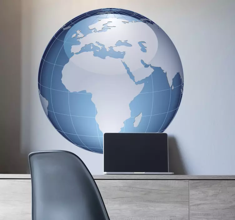 Verdenskort europa & afrika klistermærke - TenStickers