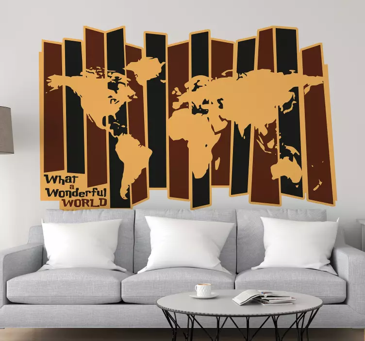 Verdenskortdesign wallsticker dyr - TenStickers
