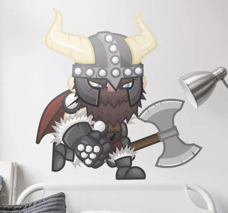 Viking løbeskjold og sværd karakter mærkat - TenStickers