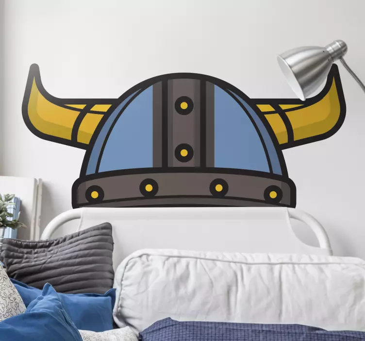Viking nordic hjelm med horn karakter mærkat - TenStickers