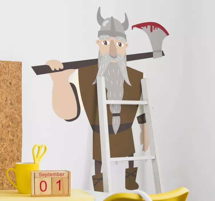 Viking tegning blod karakter mærkat - TenStickers