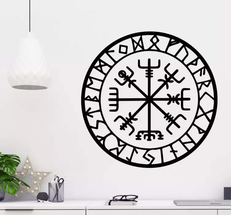 Vikinge kompas Wallsticker til stuen - TenStickers