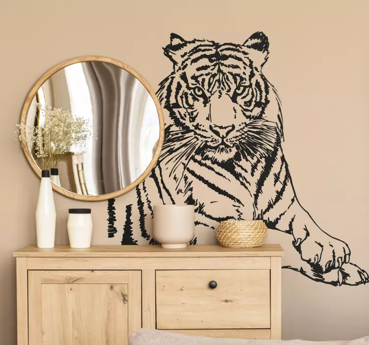 Vilde dyr tiger wallsticker - TenStickers