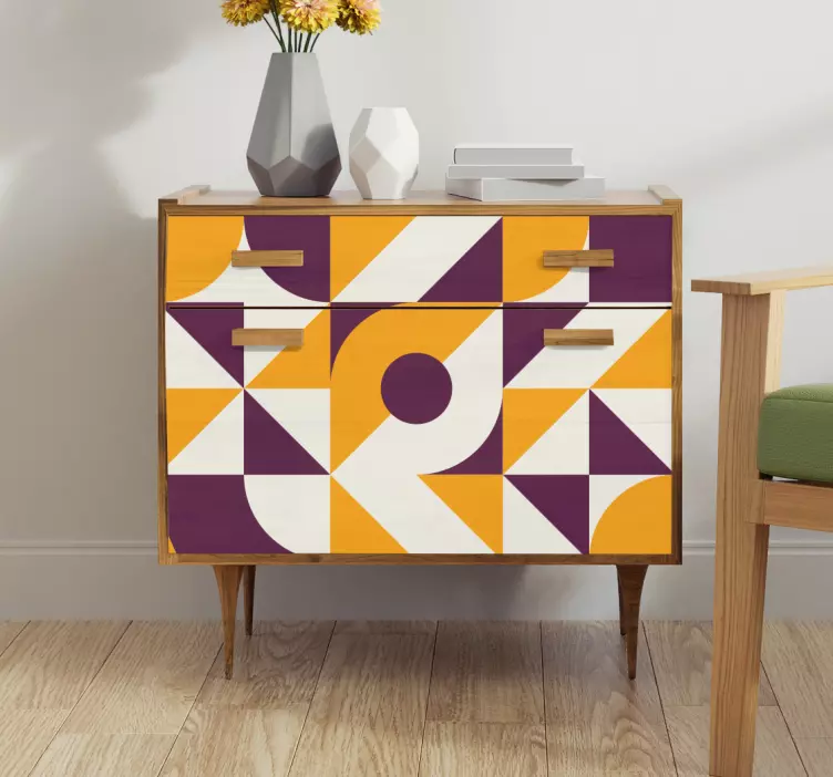 Vintage abstrakt møbelklistermærke - TenStickers